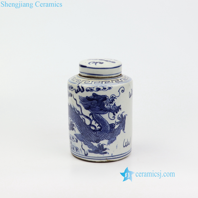 small dragon ceramic tin box