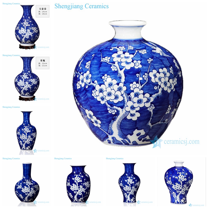  Wintersweet flower pattern goddess of mercy  ceramic vase in Jingdezhen