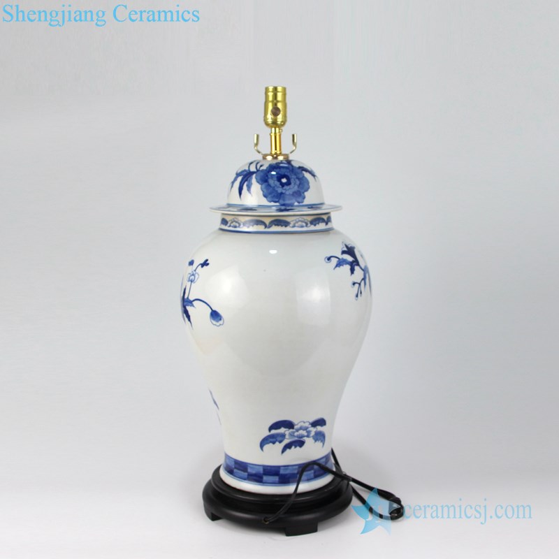 porcelain lamp with white lampshade pattern 