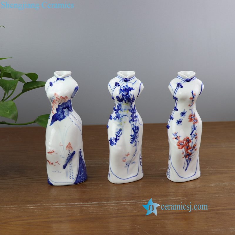  lady cheongsam design ceramic vase