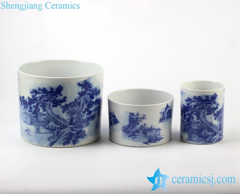 handmade  blue and white ceramic pen holder