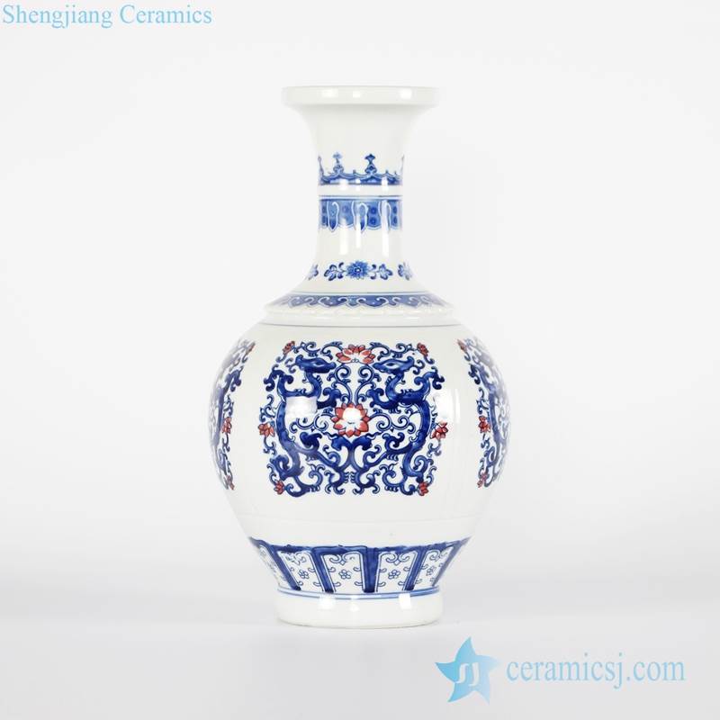  blue and white pair dragon pattern porcelain vase