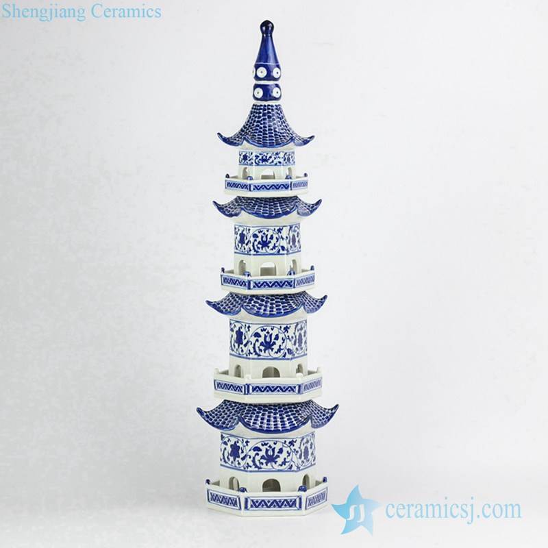  China blue and white porcelain  tower figurine