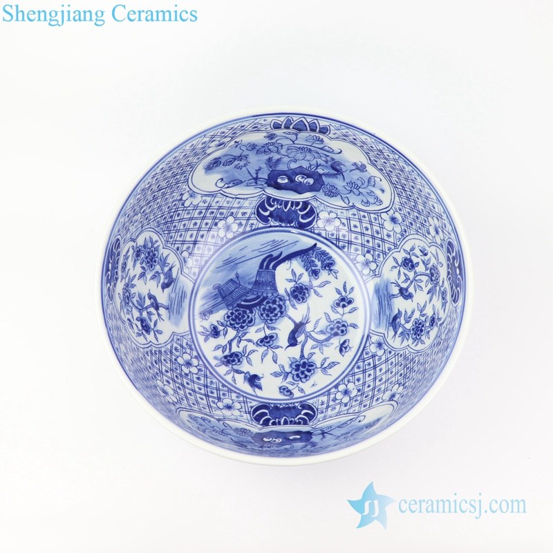  handmade floral design ceramic fish bowl