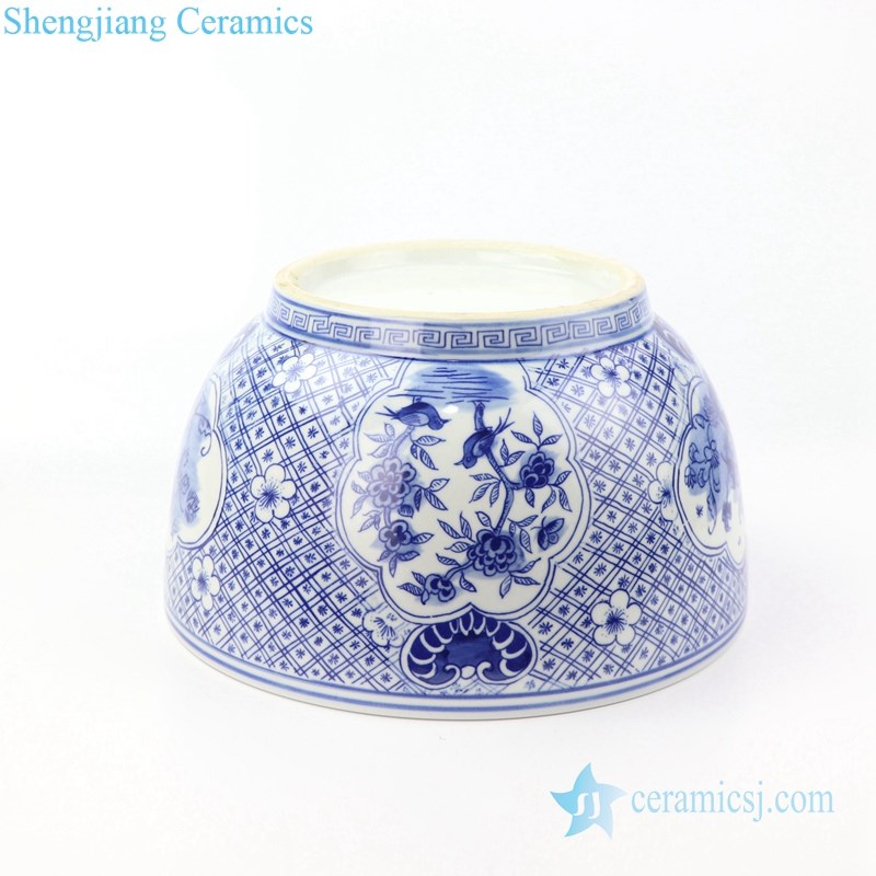 floral design ceramic fish bowl from shengjiang company 