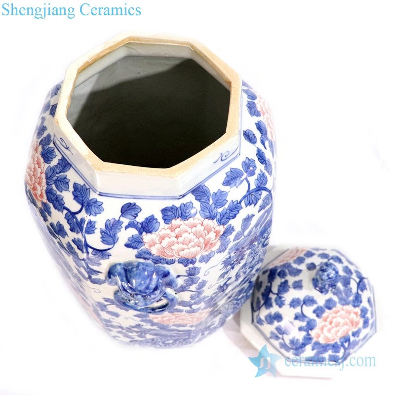 handmade vase with peony design