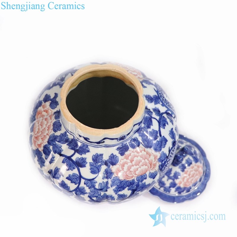 multicolored handmade  porcelain  jar with lid