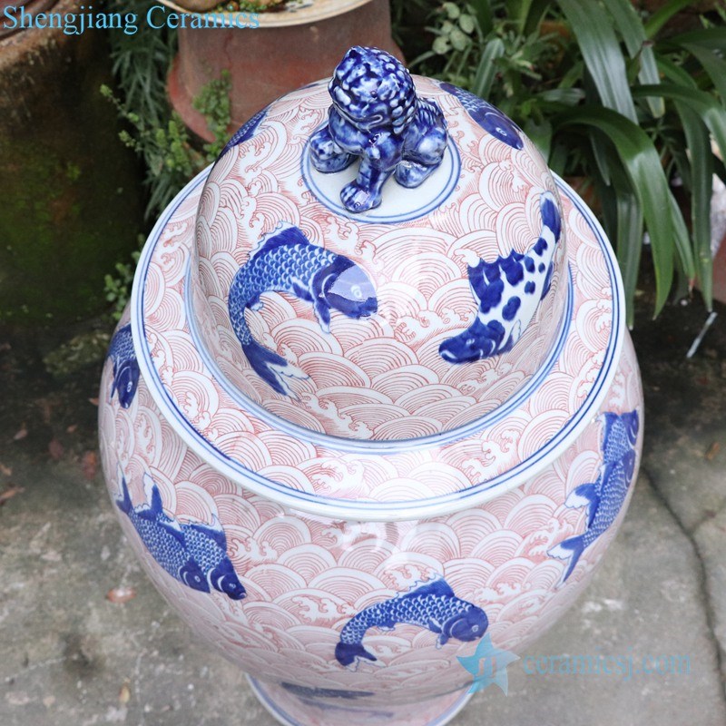 high quality porcelain  covered storage jar