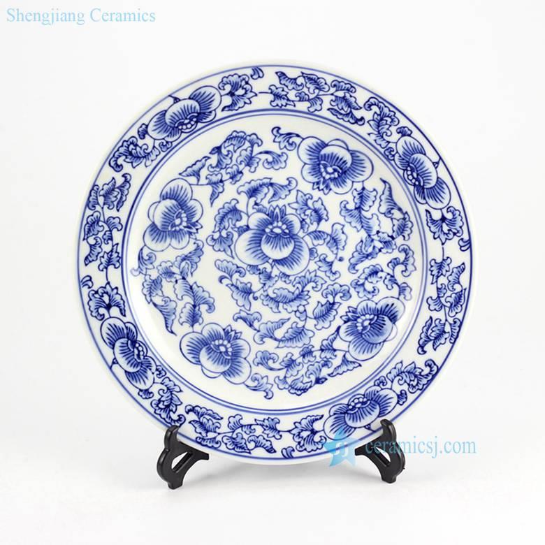 Wholesale price blue and white handmade  ceramic  display tray