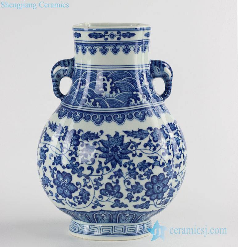 cheap price cobalt blue flower pattern porcelain  bottle