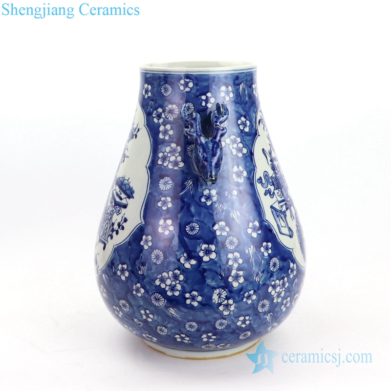  ceramic vase with goat handle 