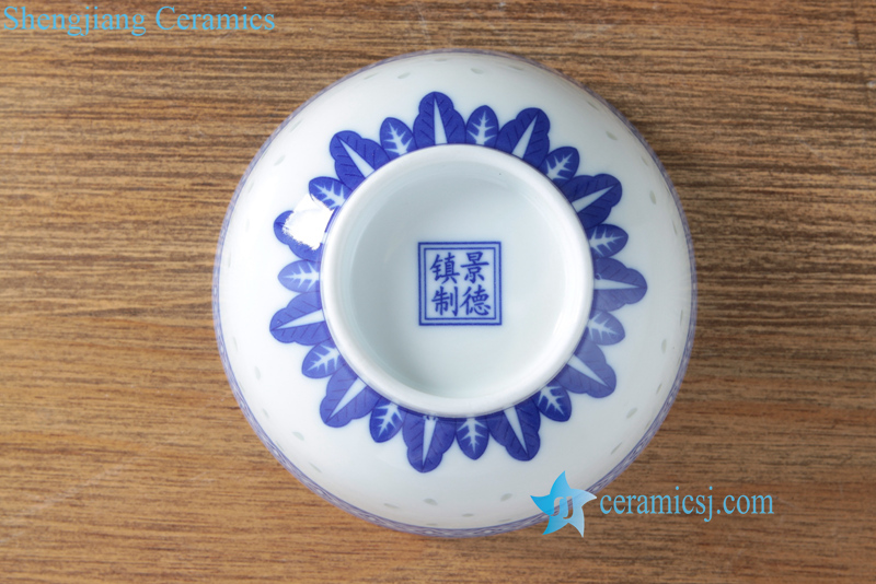 rice pattern ceramic bowl with decoration