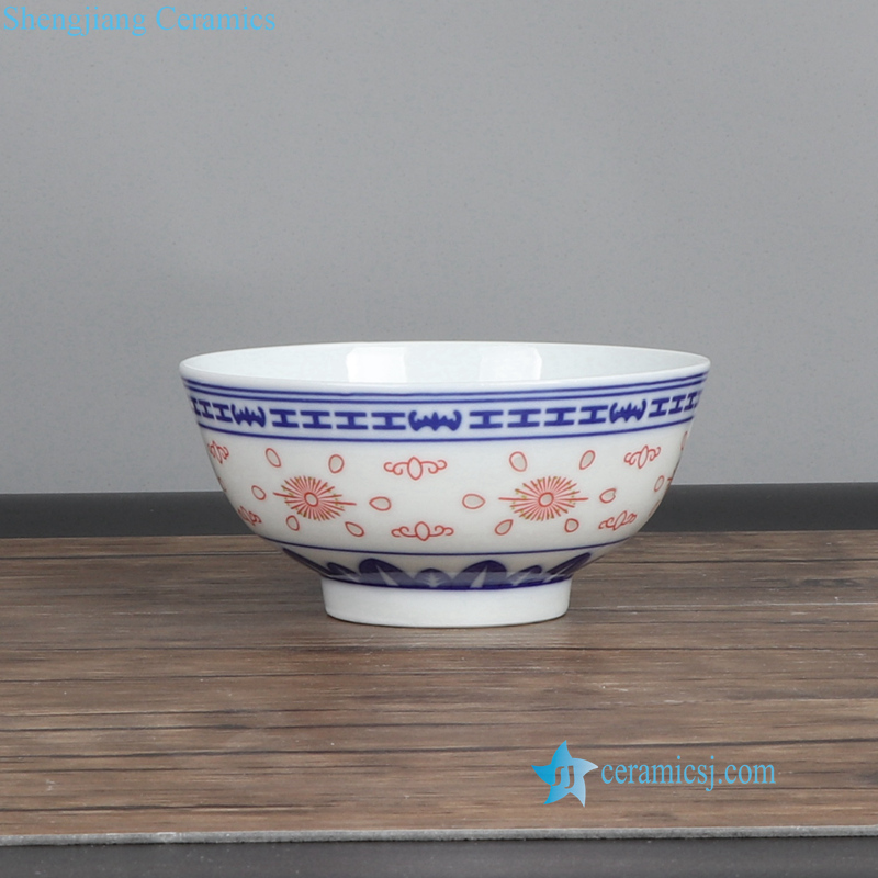 red rice pattern ceramic bowl for eating 