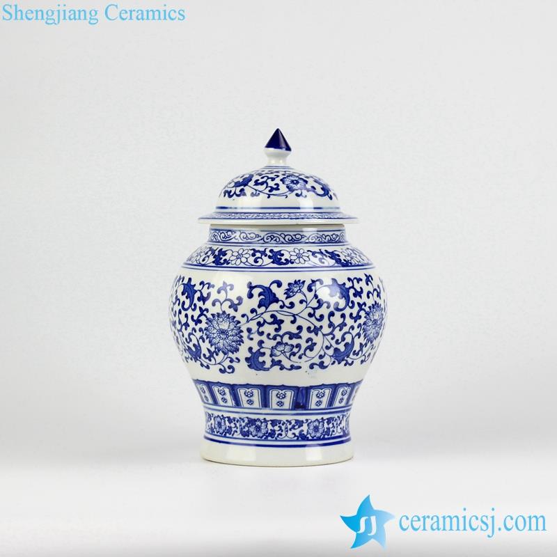 RZBG12_3290  Handmade  blue and white  floral pattern porcelain  food jar