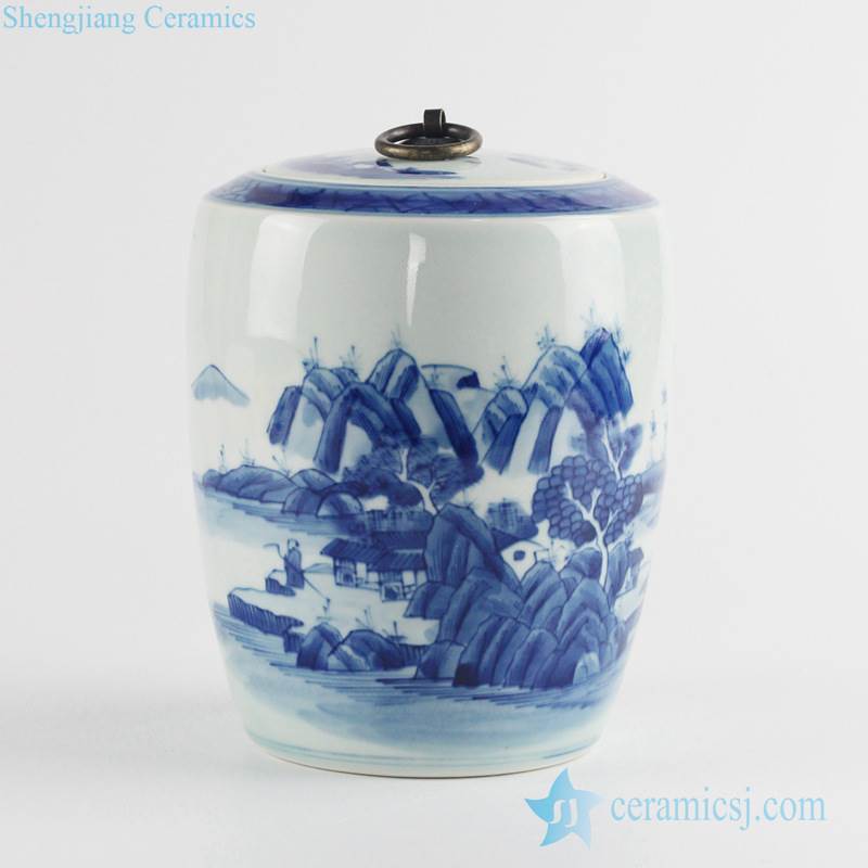 China scenic pattern ceramic jar