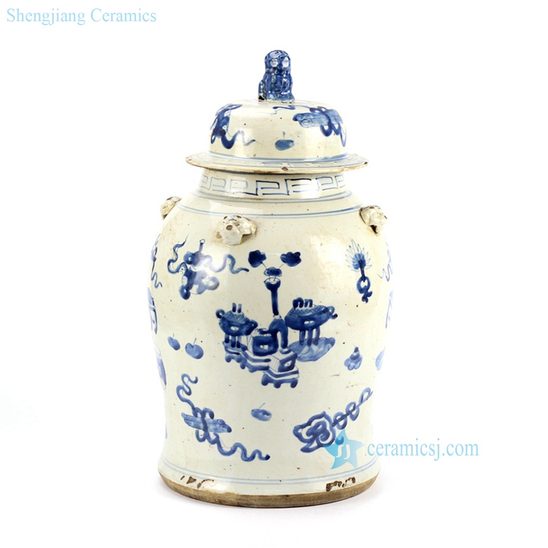 hand- painting ceramic temple jar