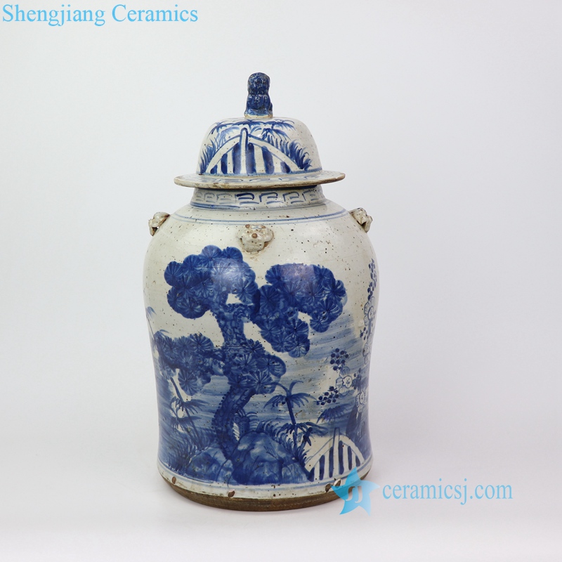old fashion scenery porcelain jar