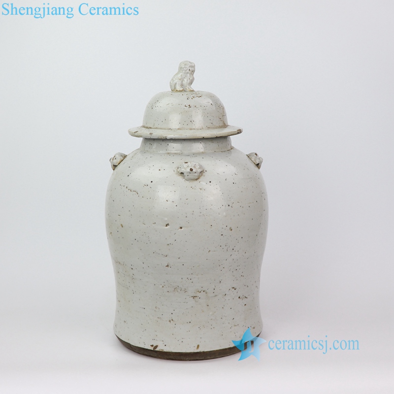 pure white ceramic jar with a lid
