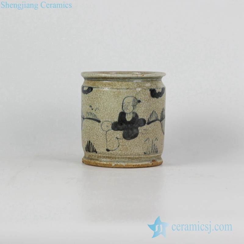 traditional  design blue and white ancient Chinese folk pattern ceramic pen holder