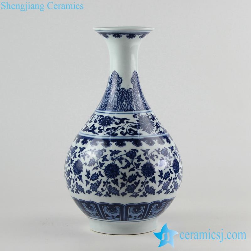 blue and white handmade  ceramic okho spring jar