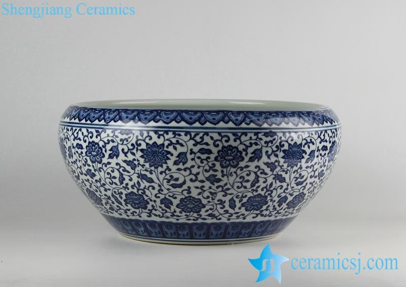 blue and white flower pattern  porcelain planter pot
