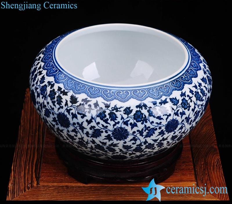  under glaze blue ceramic  rinse pot