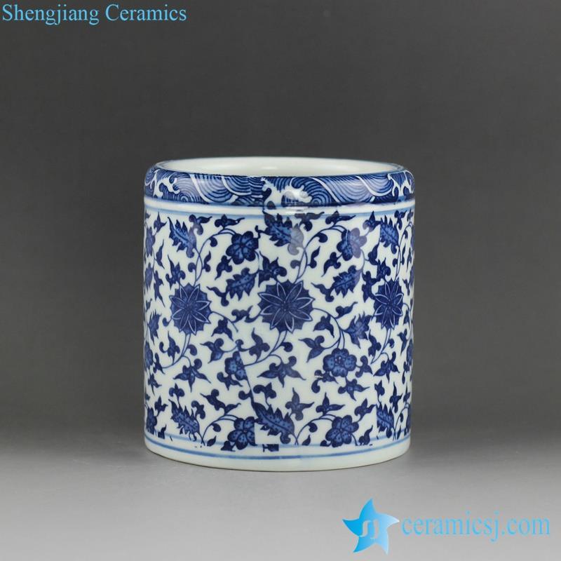  low price good quality blue and white floral ceramic  pen holder 