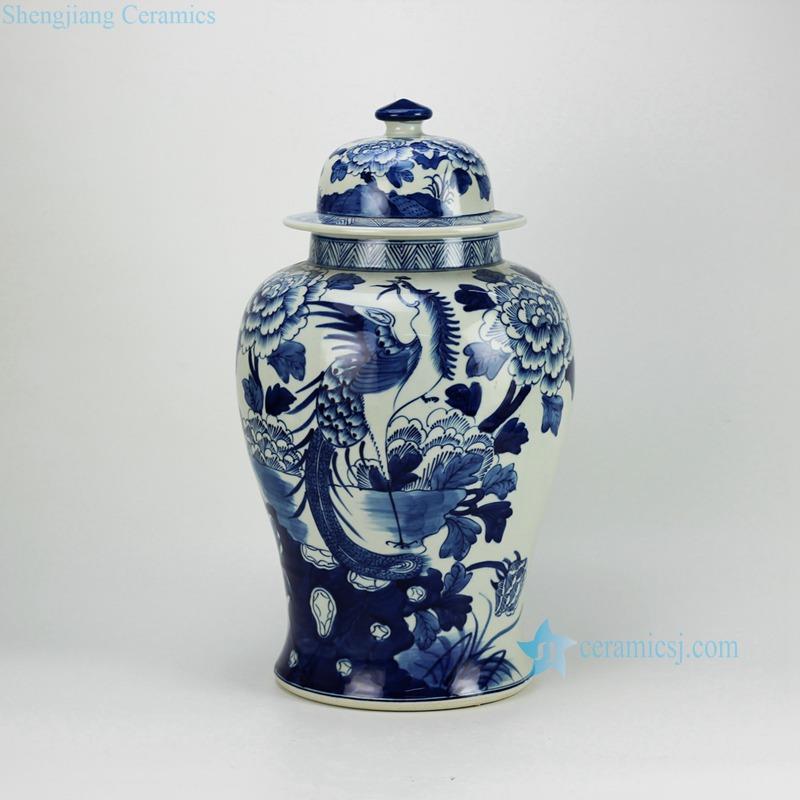  handmade  blue and white porcelain  jars with lids