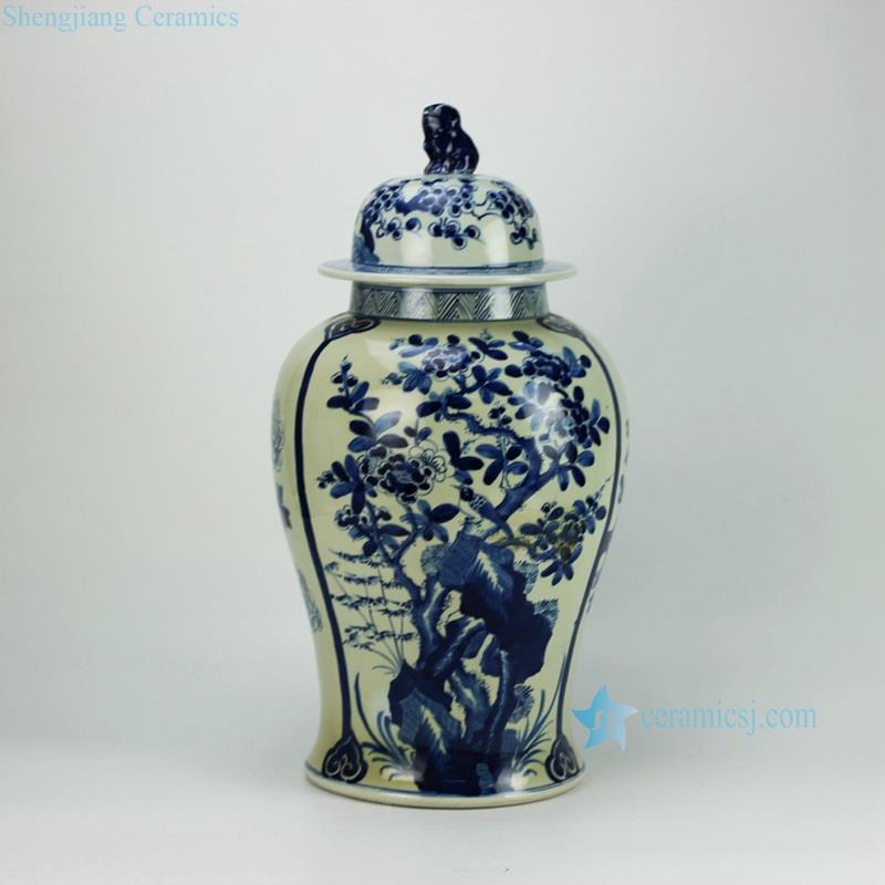 Antique finish handmade  blue and white flower pattern decorative porcelain  craft jars