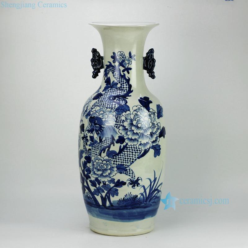 RZFZ04-F_4634Fairy dragon design handmade  blue and white porcelain  wedding vases 