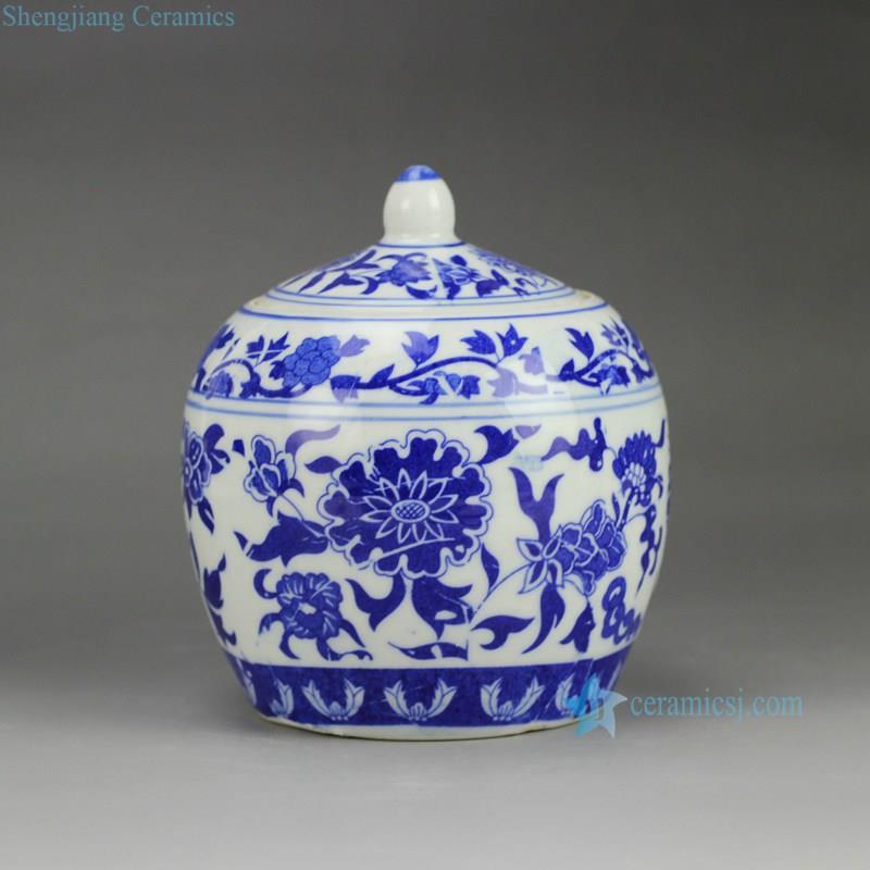RZGJ01_4934 flower  pattern blue and white tiny porcelain  tea jar