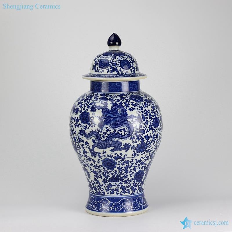 RZGM02_0882Blue and white dragon flower  pattern porcelain gift jar