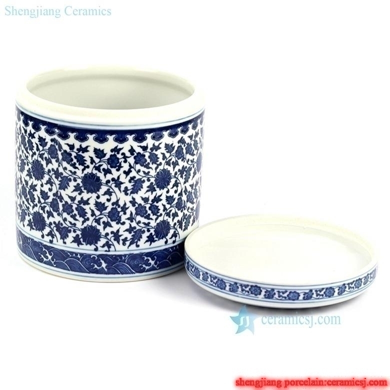 RZHI01_7267 Handmade  blue and white elegant porcelain  tea jar