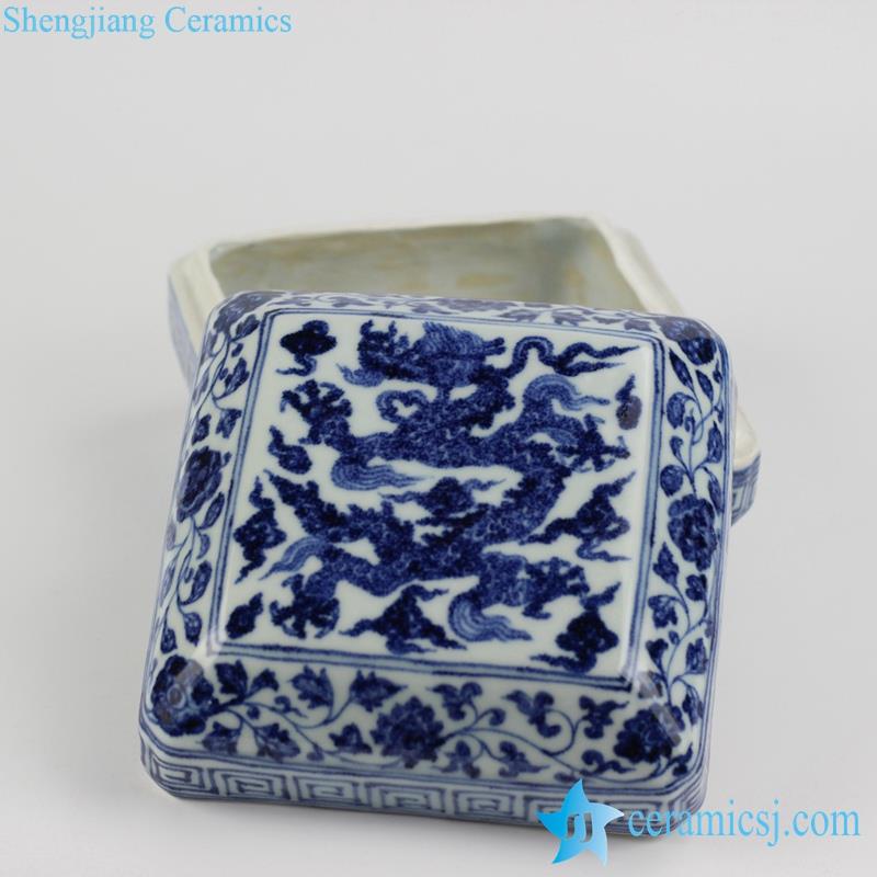  handmade fire dragon antique style porcelain ink pad