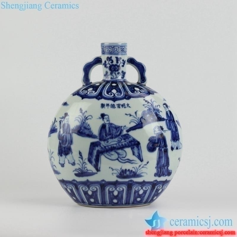  two handle vintage China ceramic big belly vase