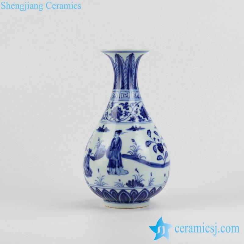 handmade blue and white okho spring bottle 