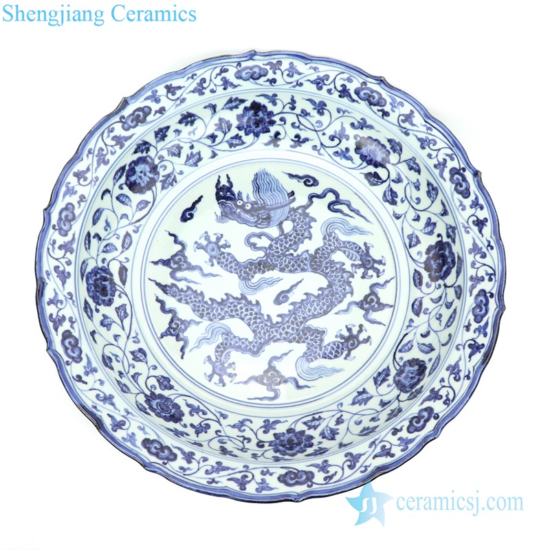 ancient handmade ceramic with unique pattern plate