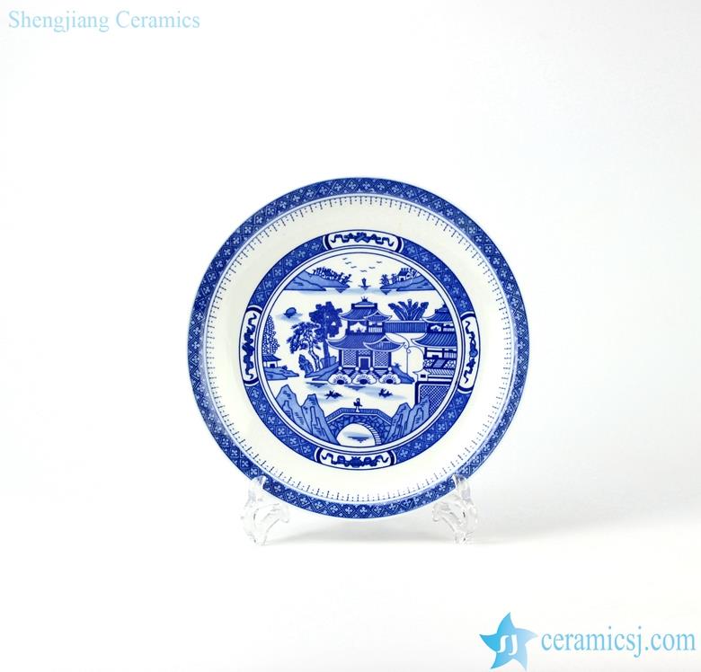 ancient Chinese building mark porcelain  plate