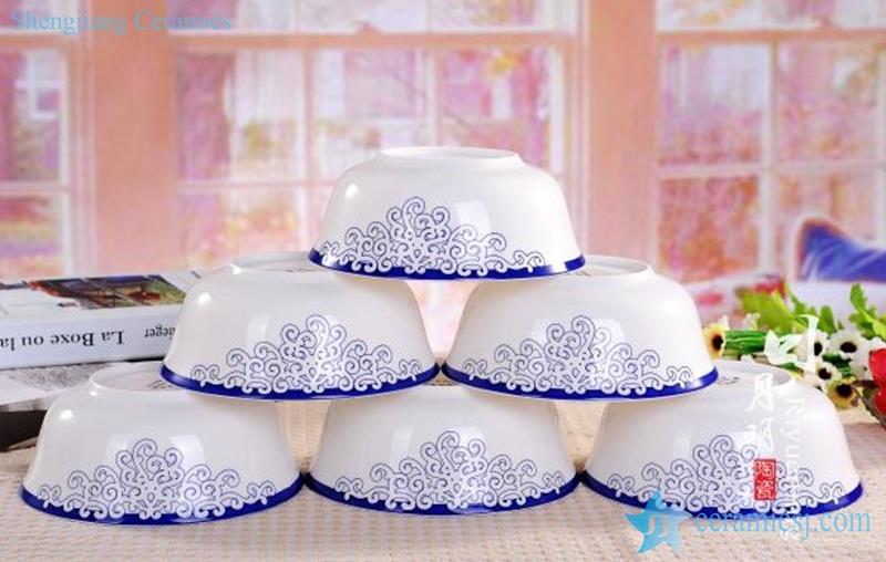 handmade  blue and white love sea wave mark fine bone chinese porcelain  table sets