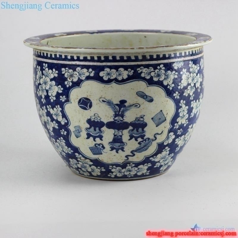 Antique handmade  blue and white chinaware indoor porcelain  planter