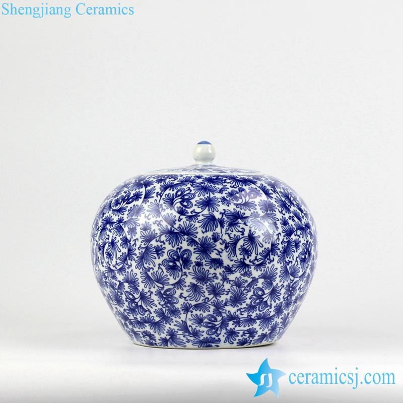 Blue and white handmade promotional porcelain  cookie jar