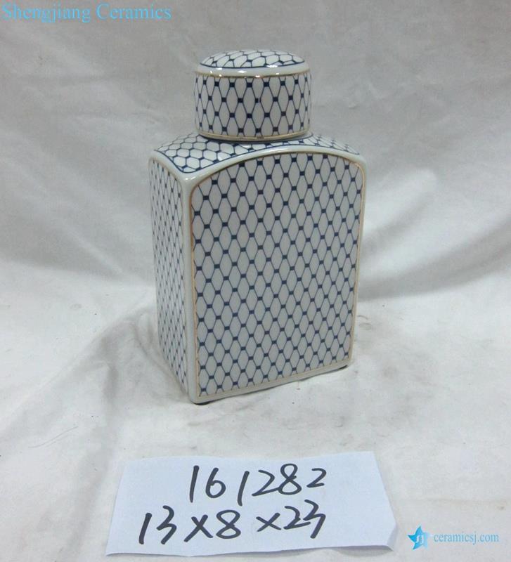  square flat shape porcelain jar