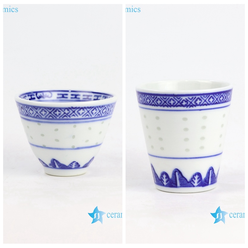 rice pattern blue and white wine cup