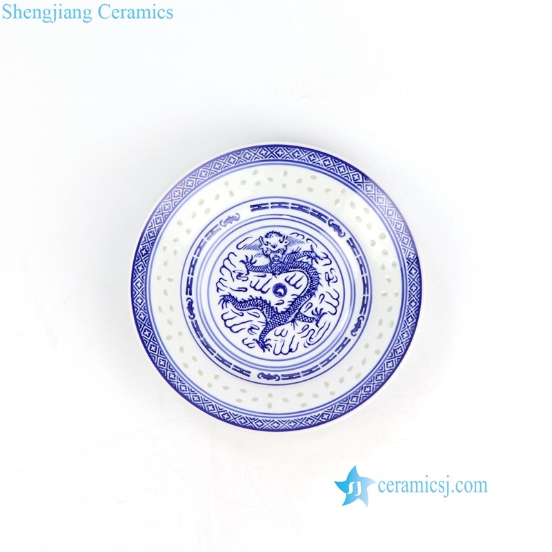 carved rice hole porcelain plate