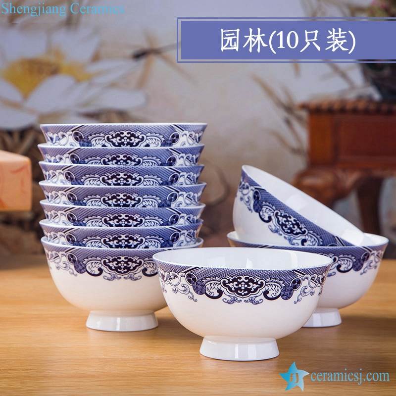 Blue and white ceramic bowls 