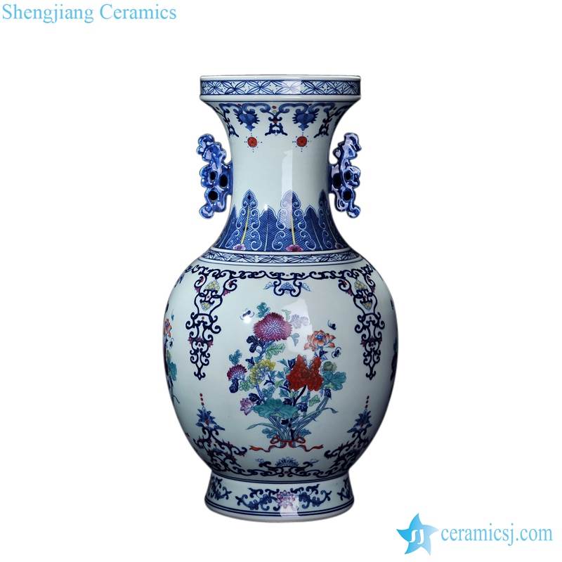  wholesale price hand-painting  blue and white bouquet ceramic vase