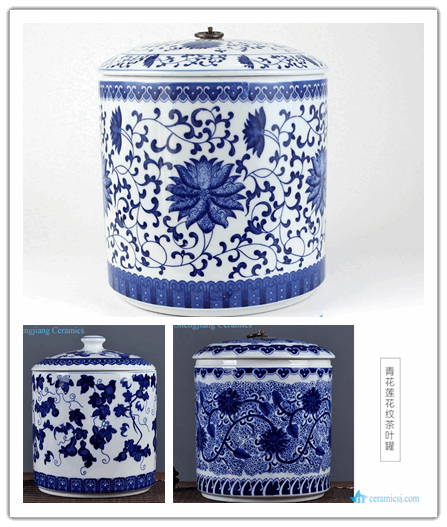ceramic flower pattern canister jar