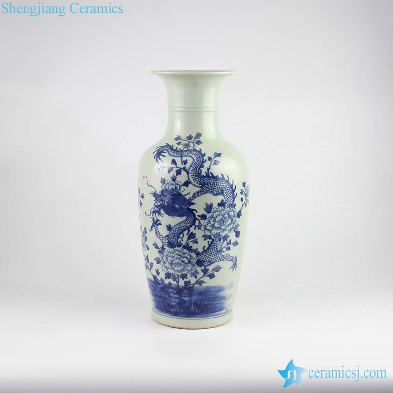 dragon flower pattern porcelain vase