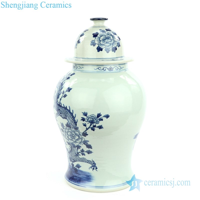 elegant dragon floral ceramic jar