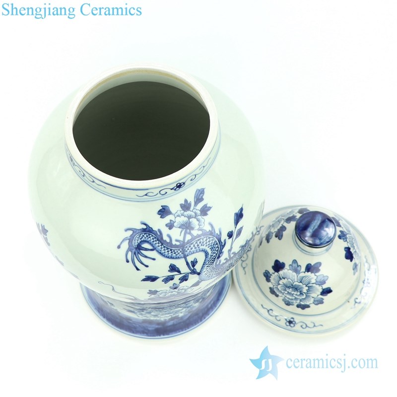 elegant dragon floral ceramic jar